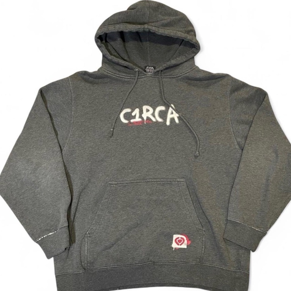 Vintage C1RCA Skateboard Graffiti Logo Hoodie Charcoal Heather Medium
